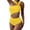 Yellow, variant on Women's One Piece Bikini Swimsuit Strapless Hollow Out Solid Color One Shoulder High Waisted for Beach Vacation,Black,L