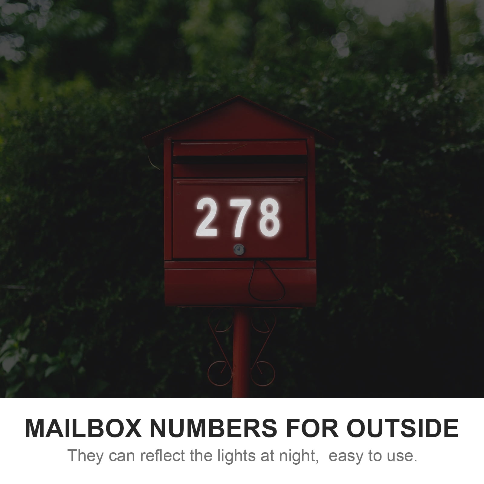 4 PCS External Mailbox Number outside Reflective Decals Numbers
