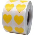 thumbnail image 1 of Yellow Heart Stickers, 0.5 Inch Wide, 1000 Labels on a Roll, 1 of 1