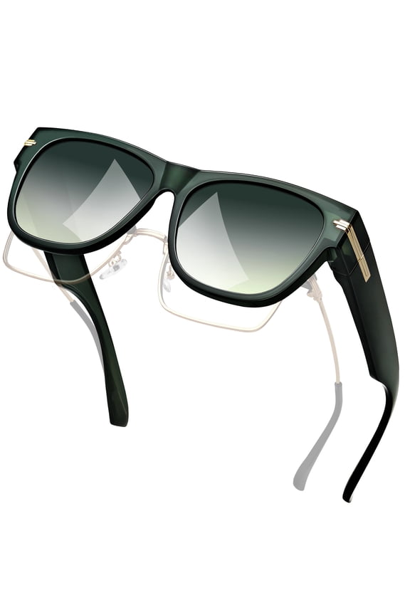 Polarized Fit Over Glasses Sunglasses for Women Trendy Square Wrap Around Shades for Driving Riding UV Protection Lightweight