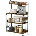 thumbnail image 1 of HOMCOM Baker's Rack with Power Outlet, Microwave Stand, Rustic Brown, 1 of 10