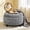 Light Gray, variant on MOONMISS Round Ottoman with Storage and Reversible Tray, Upholstered Fabric Footrest Coffee Table for the Living Room, Bedroom, or Entryway,Camel