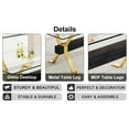 thumbnail image 3 of Modern Glass Dining Table Set 79" with 8 Black PU Chairs, Gold Legs, Rectangular, Home/Office. Tempered Glass Top, Metal Frame. Easy Assembly., 3 of 12