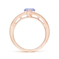 thumbnail image 2 of ANGARA Natural Split Shank Trillion Tanzanite Engagement Ring in 14K Rose Gold for Women (Size-6mm) | December Birthstone, Birthday, Anniversary, Jewelry Gift for Women | Natural Tanzanite Ring, 2 of 9