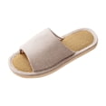thumbnail image 3 of Xfvqtps Women House Slippers Linen Flax Insole Memory Foam Soft Sole Non Slip Slide Bedroom Indoor Slippers Pink, 3 of 5
