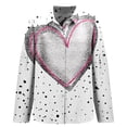 thumbnail image 4 of Gkeoshab Valentine Women Retro Print Bohemian Shirt Exquisite Hemp Button-Down V-Neck Blouse Vintage Boho Chic Top Grey S, 4 of 5