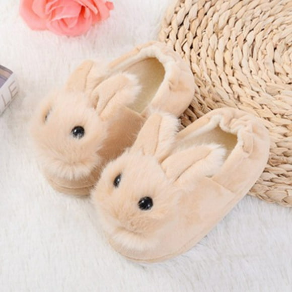 LSLJS Girl's Slippers Children Warm Antiskid Fluffys Rabbit Cotton Slippers, Kid Shoes on Clearance