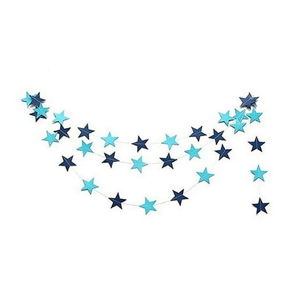 Farfi 4M Xmas String Hanging Star Christmas Party Decoration Tree Ornament Garland (Blue)