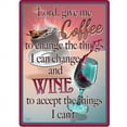 thumbnail image 2 of Rivers Edge Products Retro Metal Tin Sign, 17" x 12" Weatherproof Metal Wall Art for Indoor or Outdoor Decor, Vintage Man Cave, Bar, Cabin, Garage, or Home Decor, Lord Give Me Coffee and Wine, 2 of 2