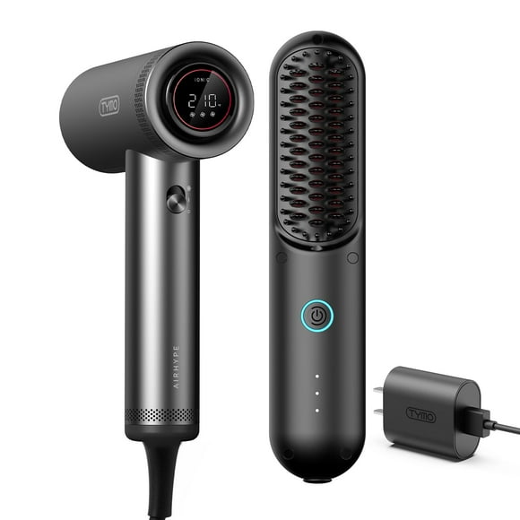 TYMO Diffuser Hair Dryer + TYMO Porta Cordless Hair Straightener Brush