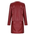 thumbnail image 5 of QHFBli Women Leather Business Dress Suit Sets 2 Piece Work Office Fashion Outfits Cropped PU Cardigan Bodycon Dress Set, 5 of 6