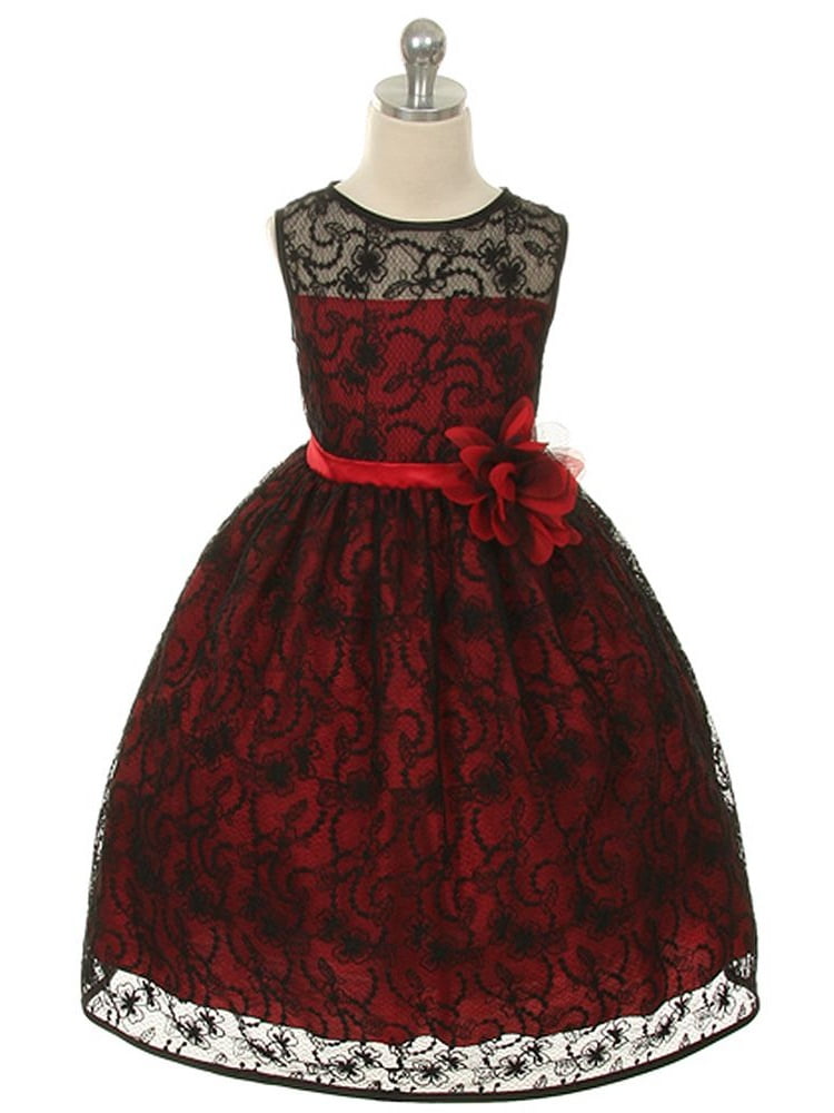 little girl black and red dresses