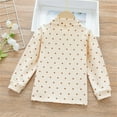 thumbnail image 4 of CLOISE Kids White T Shirt Boy Girls Youth Long Sleeve Crew Neck Base Tops Polka Dot Bow Casual Fashion Fall Winter Clothes Beige 3-10T, 4 of 6