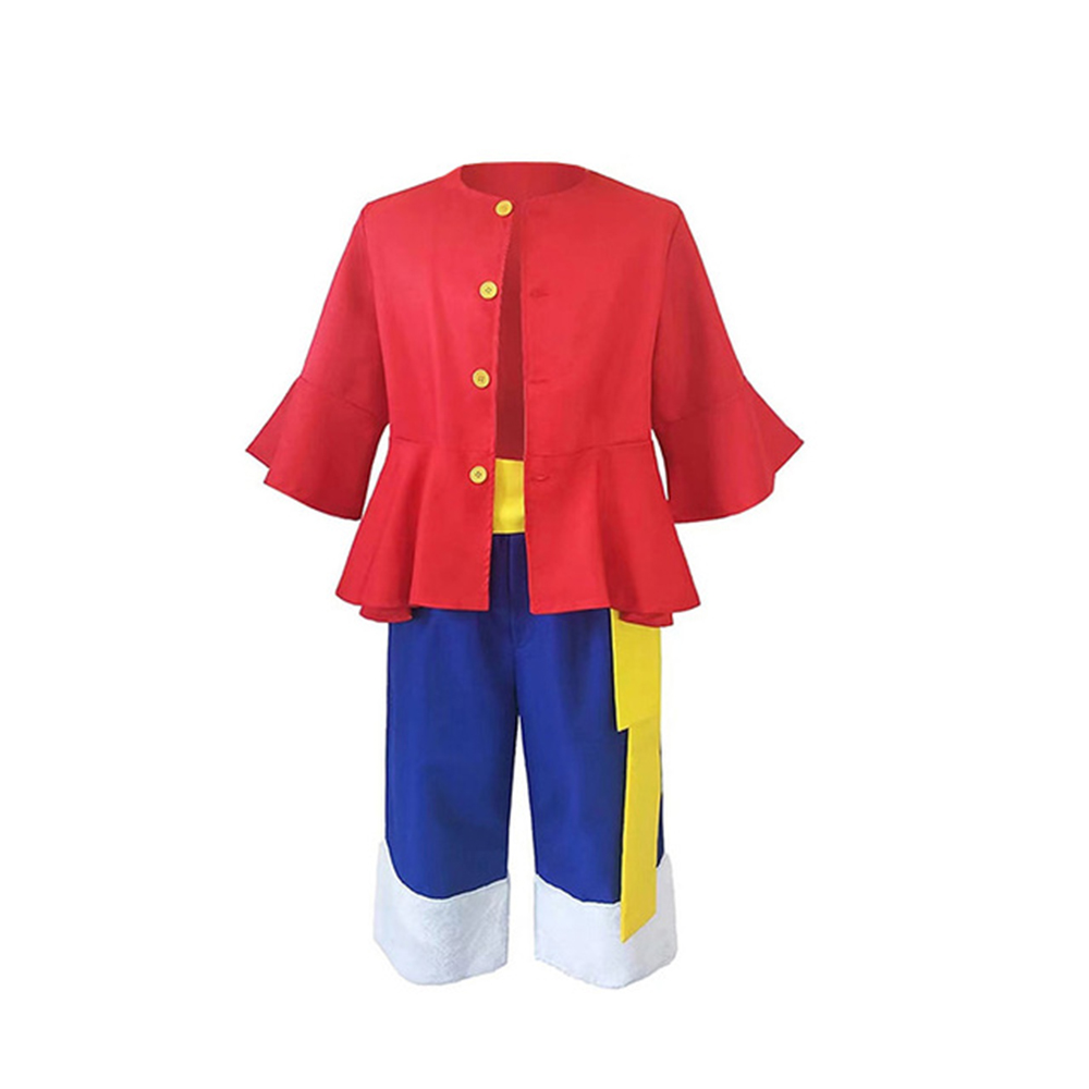 Anime One Piece Luffy Halloween Cosplay Costume Set Jacket Shorts Belt 