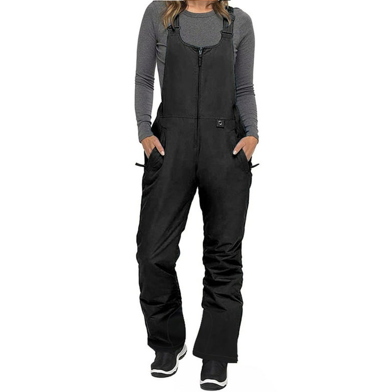 Women's Snow Bibs Overalls Warm and Dry Insulated Bib Overalls Ski Pants  for Women, Water Resistant Snowboard Pants 