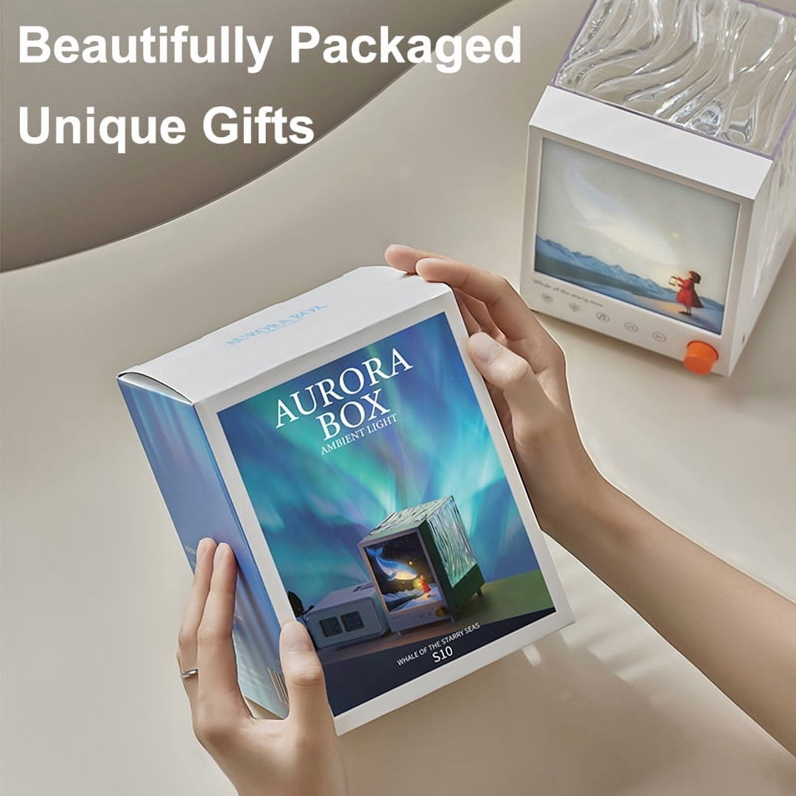 Northern Lights Projector, 7 Colors Rechargeable Aurora Night Light Projector with 7 White Noise & Bluetooth Speakers, Dimmable Ambient Lighting for Room Decor, Unique Gifts for Kids Teen Girl