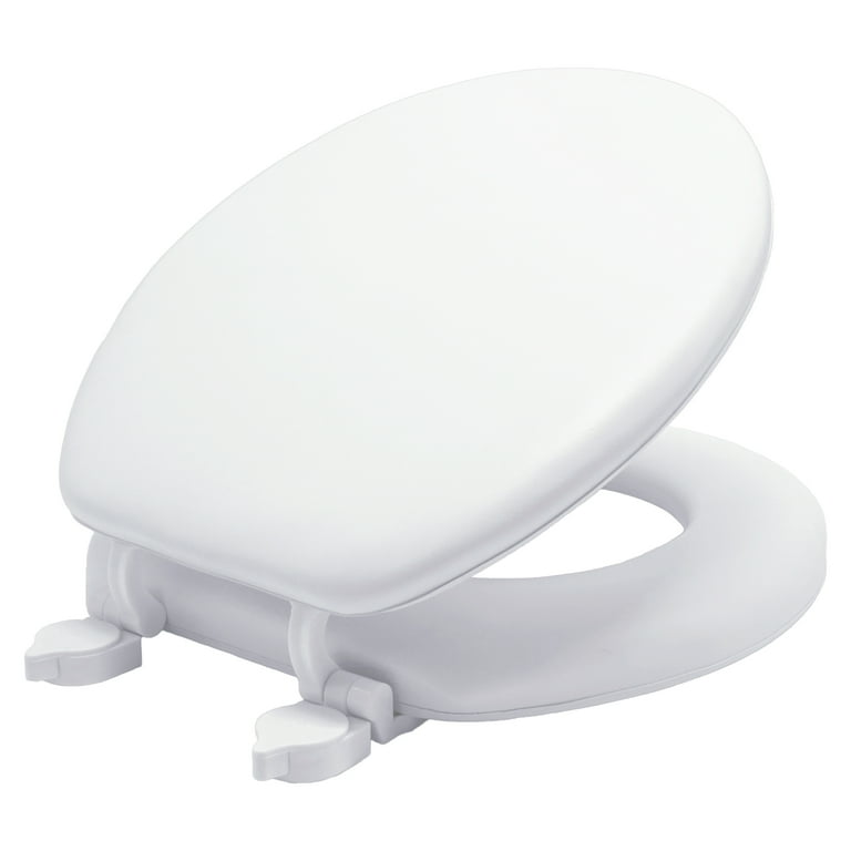 Mainstays White Round Premium Soft Vinyl Toilet Seat Easy off