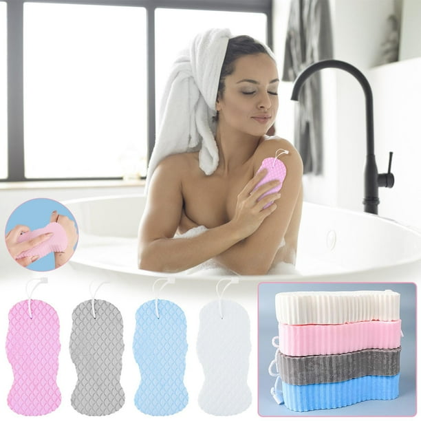 Set de esponjas de barro de baño | Esponjas de limpieza corporal exfoliantes suaves para spa | Espuma suave | Antideslizante Fácil de Usar | Limpiador de poros profundos | Paquete de 4 | 15x7x3cm