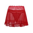 thumbnail image 4 of DYMADE Womens See Through Lace G-String Panties Ruffle Mini Skirt Underwear Set, 4 of 5