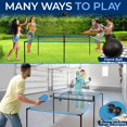 thumbnail image 5 of SereneLife Trampoline Ping Pong Table - Heavy Duty Powder Coated Steel Frame and Connectors - Full Size 94" - Hand Pong Game Table with Paddles, Small, Large Balls - Indoor/Outdoor, Beach, Game Room, 5 of 7