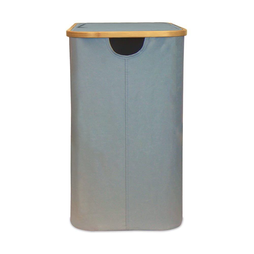 Oceanstar Double Soft Sided Laundry Hamper Sorter With Bamboo Rim Lid