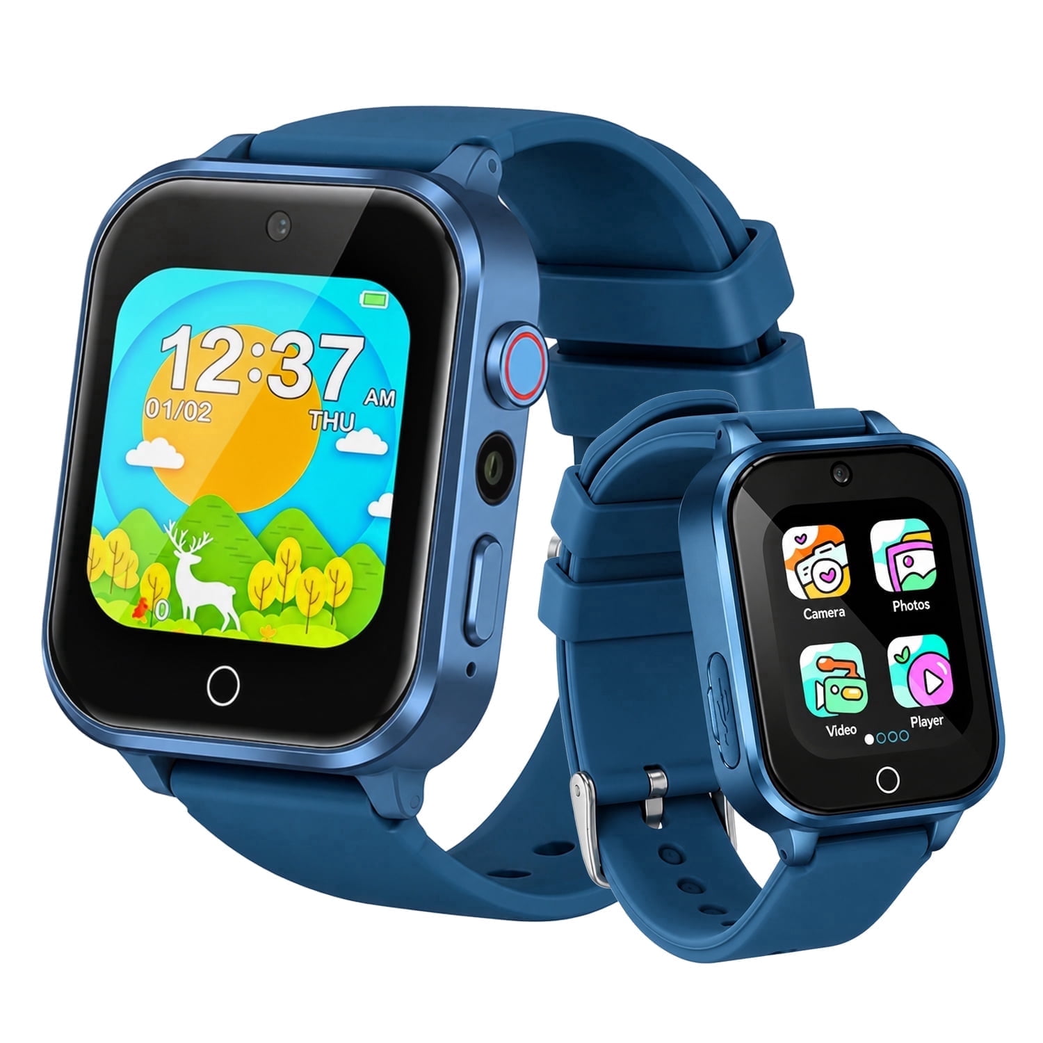 SANPTENT Kids Smart Watch with 39 Games Alarm Clock, Touchscreen, Camera Music Player & Display Video & Audio Recording, Birthday Gifts for Age 3-12 Boys Girls (Blue)