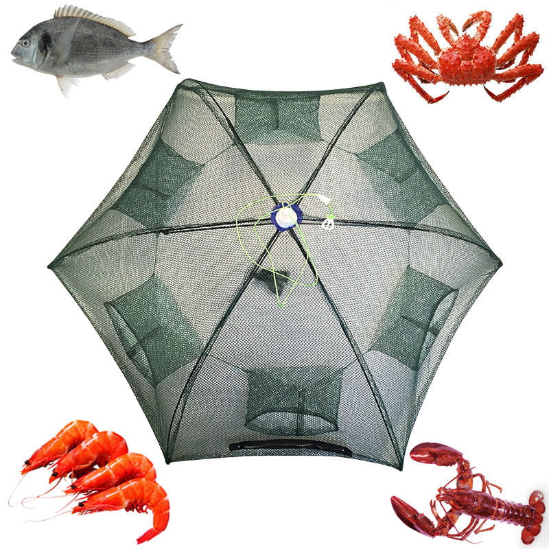 Practical Foldable Fishing Crab Fish Net Trap Minnow Crawfish Shrimp Mesh Cage 
