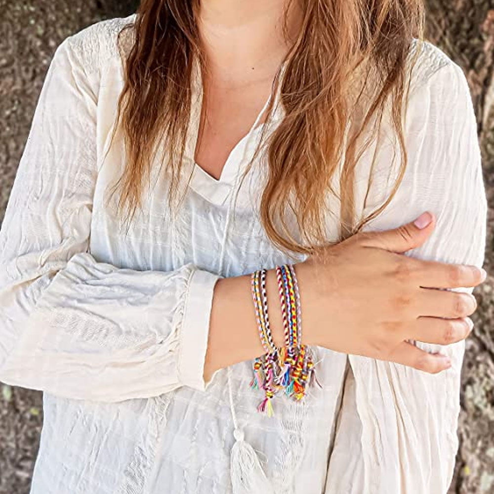 12 Pulseras De La Amistad Para Niñas – Brazaletes Trenzados Con Mariposas De Colores – Ajustables, De Aleación Y Cristal – Regalo Ideal Para Cumpleaños Y Fiestas