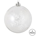 thumbnail image 3 of Vickerman 4" Clear Ball White Glitter Snowflake Ornament, 4 per Box, 3 of 3