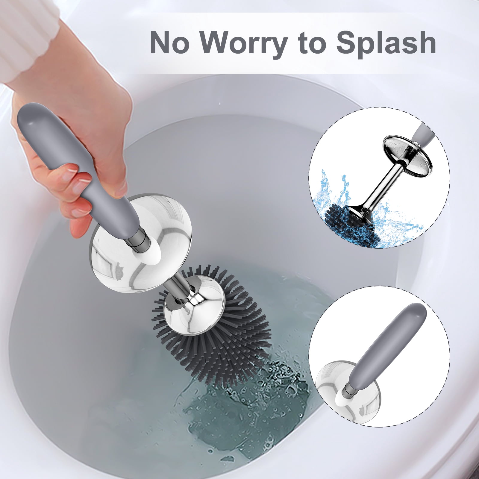 Lefree Silicone Toilets Brush Holder Set Bathroom Cleaning Supplies 2 Pack