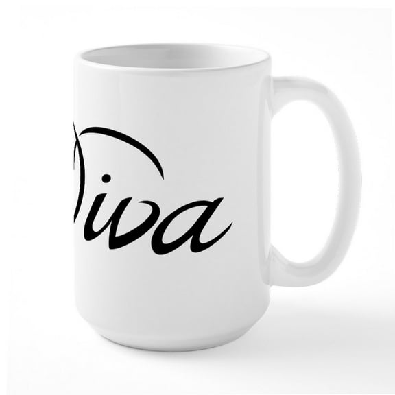 CafePress - Diva Large Mug - 15 oz Ceramic Large White Novelty Mug