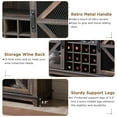 thumbnail image 5 of OKD Farmhouse Coffee Bar Cabinet with Wine Rack and Storage, Barn Door Buffet Cabinet Storage Kitchen With LED Light & Adjustable Shelves,  Dark Rustic Oak, 5 of 7