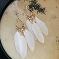 thumbnail image 3 of Bohemian Droplet Feather Tassel Earrings: Dance to the Rhythm of Freedom, 3 of 10