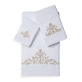 thumbnail image 3 of Authentic Hotel and Spa  Turkish Cotton Scrollwork Embroidered 3 piece Towel Set Teal, 3 of 5