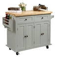 thumbnail image 2 of Kitchen Island Cart Kitchen Bar Serving Cart Rolling On Wheels Spice Rack Towel Holder Utility Storage Trolley With Drawers, 2 of 2