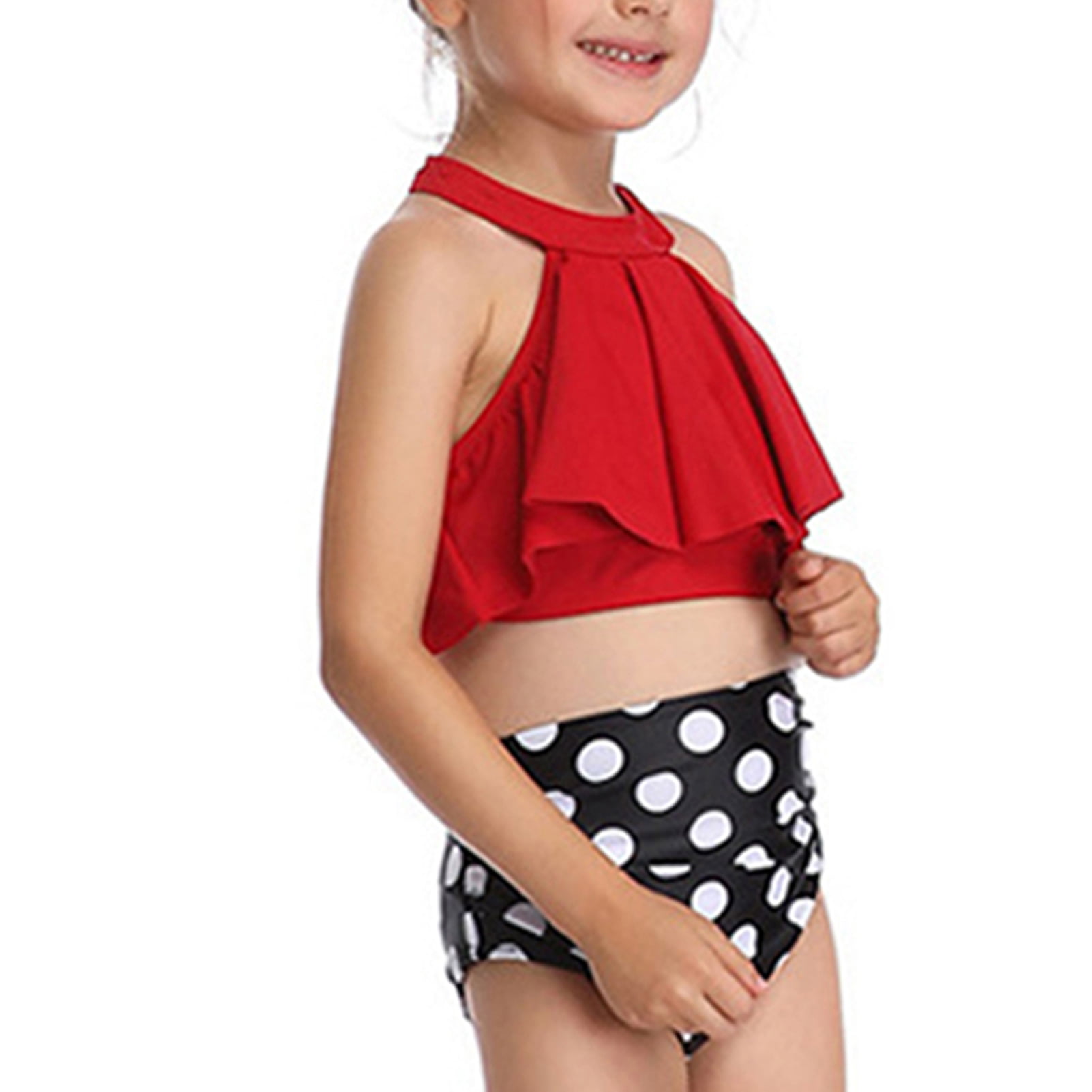2022 New Parent-Child Swimsuit Flash Mother And Daughter Swimsuit Red ...