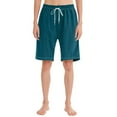 thumbnail image 2 of Htigea Women's Elastic Waisted Pajama Shorts Soft Comfortable Sleep Shorts Summer Casual Walking Shorts with Pockets Blue XXXL, 2 of 4