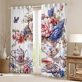 thumbnail image 2 of Manfei Vintage Floral Teacups Black Out Curtains for Female Men,Exotic Style Curtains Pack of 2 (42x63 Each),Flowers Teapot Bedroom Curtains,Super Cozy Room Decor, 2 of 6