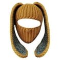 thumbnail image 1 of WEAIXIMIUNG Men Gloves Winter Rabbit Ear Hat Autumn and Winter Neck Knitted Hat, 1 of 6