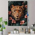 thumbnail image 4 of UXIEQU 2D Flat Leopard Tropical Bath Wall Art, Jungle Monstera Leaves Exotic Animal Print, 15.75x11.81 Inches Home Wall Decor, 4 of 8