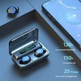 thumbnail image 3 of Auriculares inalámbricos Bluetooth 5.0, IPX7 a prueba de agua, 100 horas de reproducción con estuche de carga, pantalla LED de batería, auriculares, audio estéreo 3D, control táctil, 3 of 5