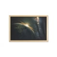 thumbnail image 1 of Galaxy Wall Art with Frame, Sunrise View of the Planet Earth from Space with Stars in Milky Way Outer Space Art Print, Printed Fabric Poster for Bathroom Living Room, 35" x 23", Black, by Ambesonne, 1 of 2