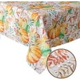 thumbnail image 2 of Autumns Thanksgiving Tablecloth,Fall Pumpkin Maple Leaf Harvest Country Table Cloth, Easy Care Wipeable Reusable Table Cover (60 X 84 INCH,Rectangle), 2 of 6