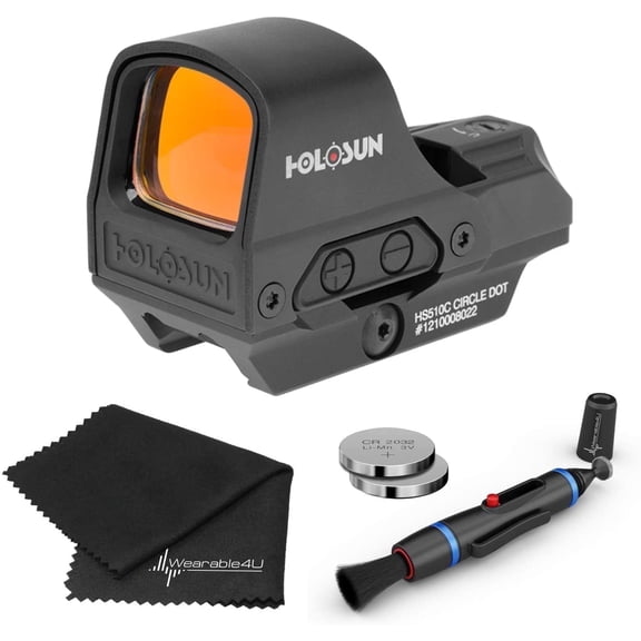 Holosun HS510C Circle Dot Solar Holographic Red Dot and Cleaning Pen and Cloth