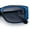 Blue - Smoke, variant on Womens Narrow Rectangle Mod Luxury Fashion Plastic Sunglasses Blue - Smoke