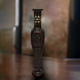 thumbnail image 5 of Antique Decorative Hand Curved Brown Mango Wood Floor Flower Vase with Unique Textured Pattern, 37 Inch, 5 of 6
