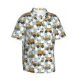 thumbnail image 2 of Balery Excavator Print Men's Hawaiian Shirts Short Sleeve Beach Shirt Relaxed Fit Vacation Button Down Shirts-XX-Large, 2 of 9