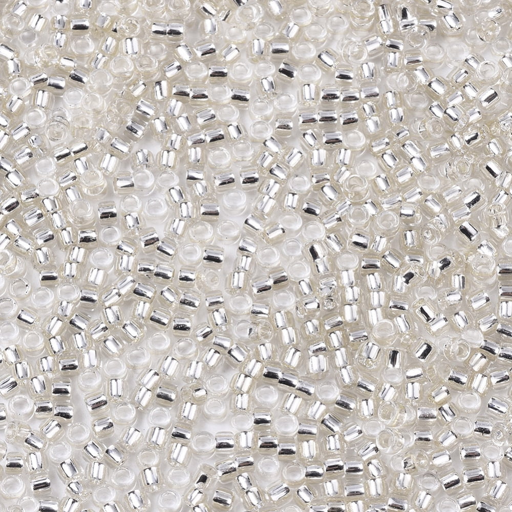1bag Glass Seed Beads Fit for Machine Eembroidery Silver Lined Round Silver 2.5x1.5mm Hole: 1mm about 20000pcs/bag