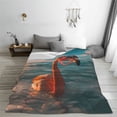 thumbnail image 5 of Rateoe Swimming Goggled Flamingo Print Fuzzy Fleece Throw Blanket Extra Large,Super Soft,Fluffy and Warm Blankets for Couch,Bed,All Season Use (60"x50"), 5 of 8