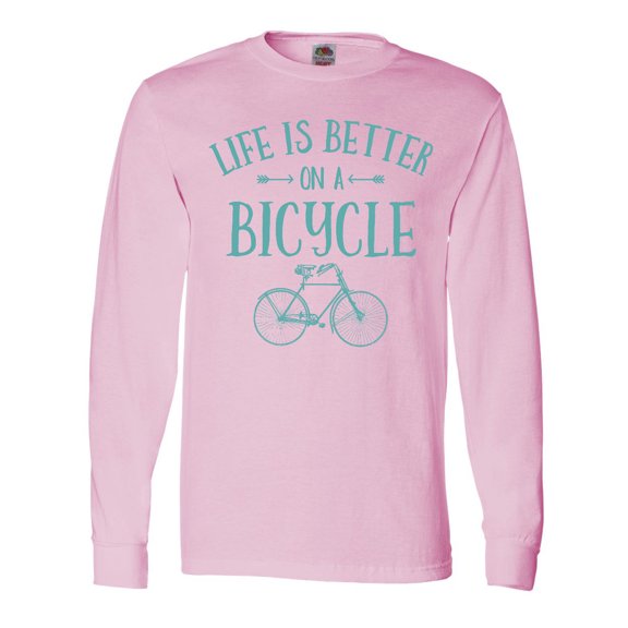 Inktastic Life's Better on a Bicycle Long Sleeve T-Shirt